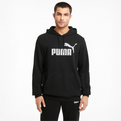 Puma Leisure Hoodie Essential Big Logo - Cotton - Black Men